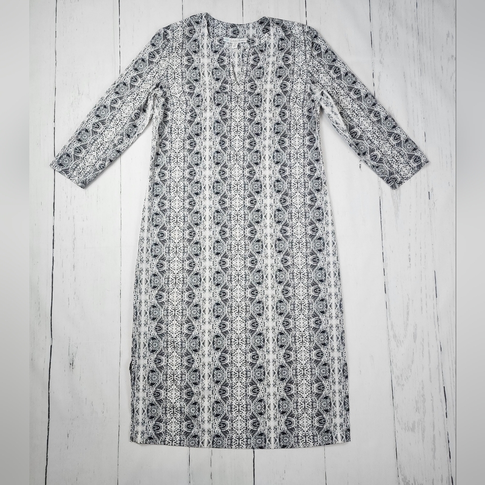 COOLIBAR FIJI Long Tunic, 3/4 Sleeve,  Modest Midi Dress  UPF 50+   Size X Small